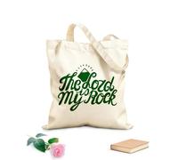 AILOONG Bolsas de almacenamiento de poliéster y algodón Letras a mano: El señor es mi roca, hecha cerca. Tela de 340g/m² de grosor Eslogan personalizable