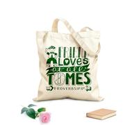 AILOONG Bolsas de almacenamiento de poliéster y algodón Letras a mano que un amigo ama en todo momento. Tela de 340g/m² de grosor Eslogan personalizable