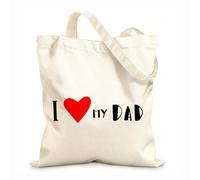 AILOONG Bolsas de almacenamiento de poliéster y algodón Letras con frase Amo a mi papá Tela de 12 oz de grosor Eslogan personalizable 35x40cm Grande