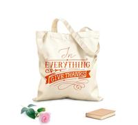AILOONG Bolsas de almacenamiento de poliéster y algodón Letras hechas a mano con versículos bíblicos en todo. Tela de 340g/m² de grosor Eslogan personalizable