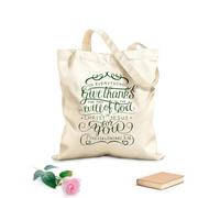 AILOONG Bolsas de almacenamiento de poliéster y algodón Letras hechas a mano en todo, dar gracias. Tela de 340g/m² de grosor Eslogan personalizable