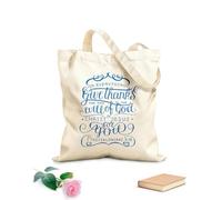 AILOONG Bolsas de almacenamiento de poliéster y algodón Letras hechas a mano en todo, dar gracias. Tela de 340g/m² de grosor Eslogan personalizable