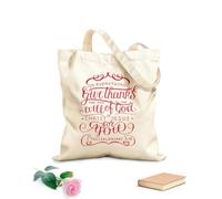 AILOONG Bolsas de almacenamiento de poliéster y algodón Letras hechas a mano en todo, dar gracias. Tela de 340g/m² de grosor Eslogan personalizable