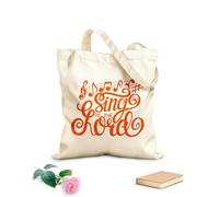 AILOONG Bolsas de almacenamiento de poliéster y algodón Letras hechas a mano que cantan al señor Tela de 340g/m² de grosor Eslogan personalizable