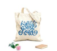 AILOONG Bolsas de almacenamiento de poliéster y algodón Letras hechas a mano que cantan al señor Tela de 340g/m² de grosor Eslogan personalizable