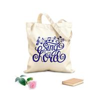 AILOONG Bolsas de almacenamiento de poliéster y algodón Letras hechas a mano que cantan al señor Tela de 340g/m² de grosor Eslogan personalizable