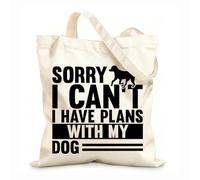 AILOONG Bolsas de almacenamiento de poliéster y algodón Lo siento, no puedo tener planes con el regalo de mi pata de perro. Tela de 12 oz de grosor Eslogan personalizable 35x40cm Grande