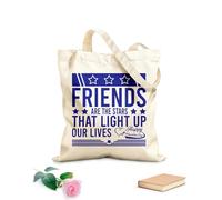 AILOONG Bolsas de almacenamiento de poliéster y algodón Los amigos son las estrellas que iluminan nuestras vidas Tela de 340g/m² de grosor Eslogan personalizable