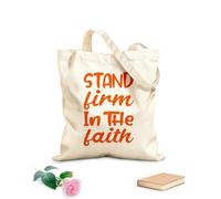 AILOONG Bolsas de almacenamiento de poliéster y algodón Mantente firme en la fe, cita de la carta Tela de 340g/m² de grosor Eslogan personalizable