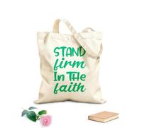 AILOONG Bolsas de almacenamiento de poliéster y algodón Mantente firme en la fe, cita de la carta Tela de 340g/m² de grosor Eslogan personalizable