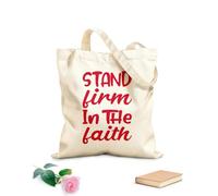 AILOONG Bolsas de almacenamiento de poliéster y algodón Mantente firme en la fe, cita de la carta Tela de 340g/m² de grosor Eslogan personalizable