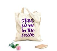 AILOONG Bolsas de almacenamiento de poliéster y algodón Mantente firme en la fe, cita de la carta Tela de 340g/m² de grosor Eslogan personalizable