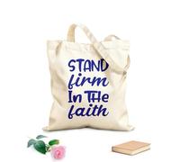 AILOONG Bolsas de almacenamiento de poliéster y algodón Mantente firme en la fe, cita de la carta Tela de 340g/m² de grosor Eslogan personalizable