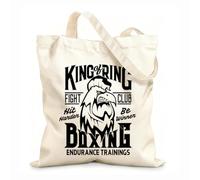 AILOONG Bolsas de almacenamiento de poliéster y algodón Maqueta de impresión de gallo del club de lucha de boxeo Tela de 12 oz de grosor Eslogan personalizable 31x36cm Mediano