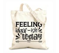 AILOONG Bolsas de almacenamiento de poliéster y algodón Me siento un poco idgaf hoy Tela de 12 oz de grosor Eslogan personalizable 25x30cm Pequeño