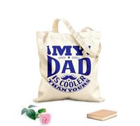 AILOONG Bolsas de almacenamiento de poliéster y algodón Mi papá es más genial que el tuyo, camiseta GIF Tela de 340g/m² de grosor Eslogan personalizable