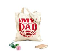 AILOONG Bolsas de almacenamiento de poliéster y algodón Mi papá es más genial que el tuyo, camiseta GIF Tela de 340g/m² de grosor Eslogan personalizable