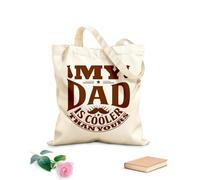 AILOONG Bolsas de almacenamiento de poliéster y algodón Mi papá es más genial que el tuyo, camiseta GIF Tela de 340g/m² de grosor Eslogan personalizable