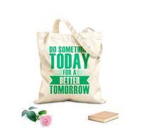 AILOONG Bolsas de almacenamiento de poliéster y algodón Motivación: Haz algo hoy para un mejor mañana Tela de 340g/m² de grosor Eslogan personalizable