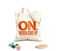 AILOONG Bolsas de almacenamiento de poliéster y algodón Motivación: Sigue adelante, nunca te rindas Tela de 340g/m² de grosor Eslogan personalizable