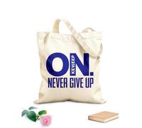 AILOONG Bolsas de almacenamiento de poliéster y algodón Motivación: Sigue adelante, nunca te rindas Tela de 340g/m² de grosor Eslogan personalizable