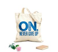 AILOONG Bolsas de almacenamiento de poliéster y algodón Motivación: Sigue adelante, nunca te rindas Tela de 340g/m² de grosor Eslogan personalizable