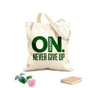 AILOONG Bolsas de almacenamiento de poliéster y algodón Motivación: Sigue adelante, nunca te rindas Tela de 340g/m² de grosor Eslogan personalizable