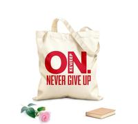 AILOONG Bolsas de almacenamiento de poliéster y algodón Motivación: Sigue adelante, nunca te rindas Tela de 340g/m² de grosor Eslogan personalizable