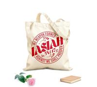 AILOONG Bolsas de almacenamiento de poliéster y algodón Ninguna arma forjada contra mí prosperará Tela de 340g/m² de grosor Eslogan personalizable