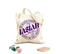 AILOONG Bolsas de almacenamiento de poliéster y algodón Ninguna arma forjada contra mí prosperará Tela de 340g/m² de grosor Eslogan personalizable