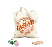 AILOONG Bolsas de almacenamiento de poliéster y algodón Ninguna arma forjada contra mí prosperará Tela de 340g/m² de grosor Eslogan personalizable