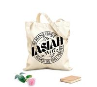 AILOONG Bolsas de almacenamiento de poliéster y algodón Ninguna arma forjada contra mí prosperará Tela de 12 oz de grosor Eslogan personalizable 25x30cm Pequeño