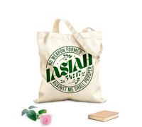 AILOONG Bolsas de almacenamiento de poliéster y algodón Ninguna arma forjada contra mí prosperará Tela de 340g/m² de grosor Eslogan personalizable