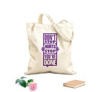 AILOONG Bolsas de almacenamiento de poliéster y algodón No pares cuando te duele ya terminaste Tela de 340g/m² de grosor Eslogan personalizable