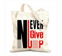 AILOONG Bolsas de almacenamiento de poliéster y algodón No rendirse nunca Tela de 12 oz de grosor Eslogan personalizable 35x40cm Grande