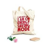 AILOONG Bolsas de almacenamiento de poliéster y algodón No soy perezoso en el modo de ahorro de energía Tela de 340g/m² de grosor Eslogan personalizable