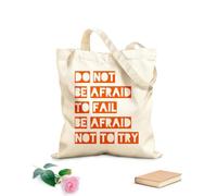 AILOONG Bolsas de almacenamiento de poliéster y algodón No tengas miedo de fracasar, inténtalo Tela de 340g/m² de grosor Eslogan personalizable
