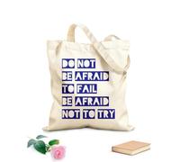 AILOONG Bolsas de almacenamiento de poliéster y algodón No tengas miedo de fracasar, inténtalo Tela de 340g/m² de grosor Eslogan personalizable