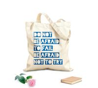 AILOONG Bolsas de almacenamiento de poliéster y algodón No tengas miedo de fracasar, inténtalo Tela de 340g/m² de grosor Eslogan personalizable