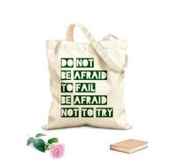 AILOONG Bolsas de almacenamiento de poliéster y algodón No tengas miedo de fracasar, inténtalo Tela de 340g/m² de grosor Eslogan personalizable