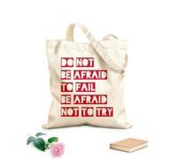 AILOONG Bolsas de almacenamiento de poliéster y algodón No tengas miedo de fracasar, inténtalo Tela de 340g/m² de grosor Eslogan personalizable