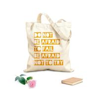 AILOONG Bolsas de almacenamiento de poliéster y algodón No tengas miedo de fracasar, inténtalo Tela de 340g/m² de grosor Eslogan personalizable