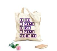 AILOONG Bolsas de almacenamiento de poliéster y algodón No tengas miedo de fracasar, inténtalo Tela de 340g/m² de grosor Eslogan personalizable