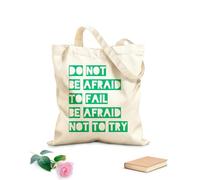AILOONG Bolsas de almacenamiento de poliéster y algodón No tengas miedo de fracasar, inténtalo Tela de 340g/m² de grosor Eslogan personalizable