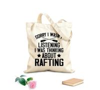 AILOONG Bolsas de almacenamiento de poliéster y algodón paseos en balsa, rafting clásico Tela de 12 oz de grosor Eslogan personalizable 25x30cm Pequeño
