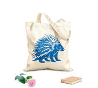 AILOONG Bolsas de almacenamiento de poliéster y algodón Puercoespín negro estilizado Tela de 340g/m² de grosor Eslogan personalizable