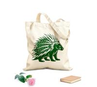 AILOONG Bolsas de almacenamiento de poliéster y algodón Puercoespín negro estilizado Tela de 340g/m² de grosor Eslogan personalizable