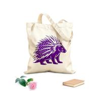 AILOONG Bolsas de almacenamiento de poliéster y algodón Puercoespín negro estilizado Tela de 340g/m² de grosor Eslogan personalizable