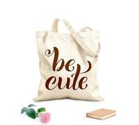 AILOONG Bolsas de almacenamiento de poliéster y algodón Sé creativo, feliz, amigable y curioso. Tela de 340g/m² de grosor Eslogan personalizable