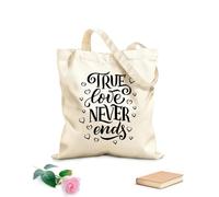 AILOONG Bolsas de almacenamiento de poliéster y algodón Tela de 12 oz de grosor Citas de letras sobre el amor dibujadas a mano Eslogan personalizable 25x30cm Pequeño
